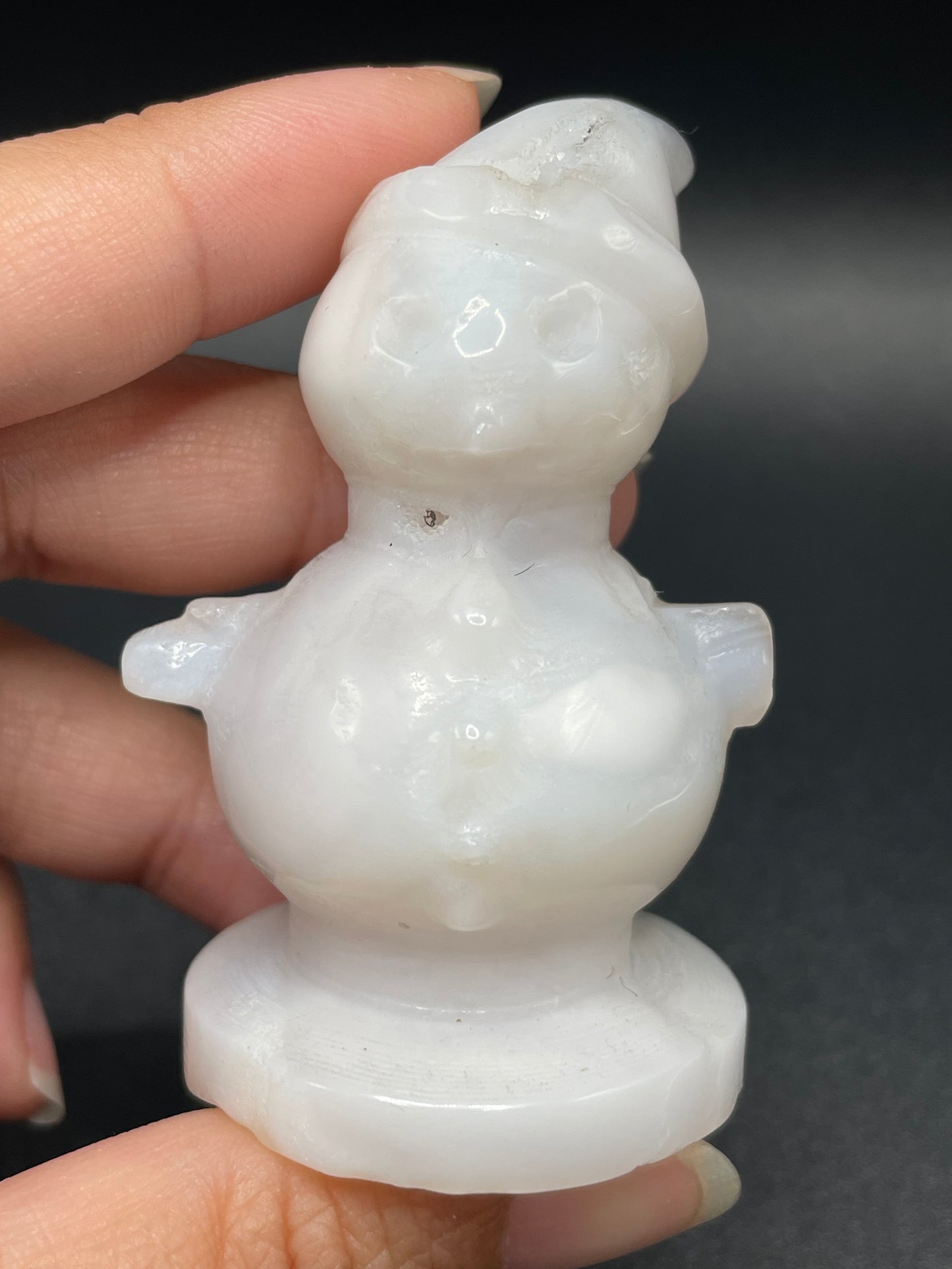 White Agate Snowman