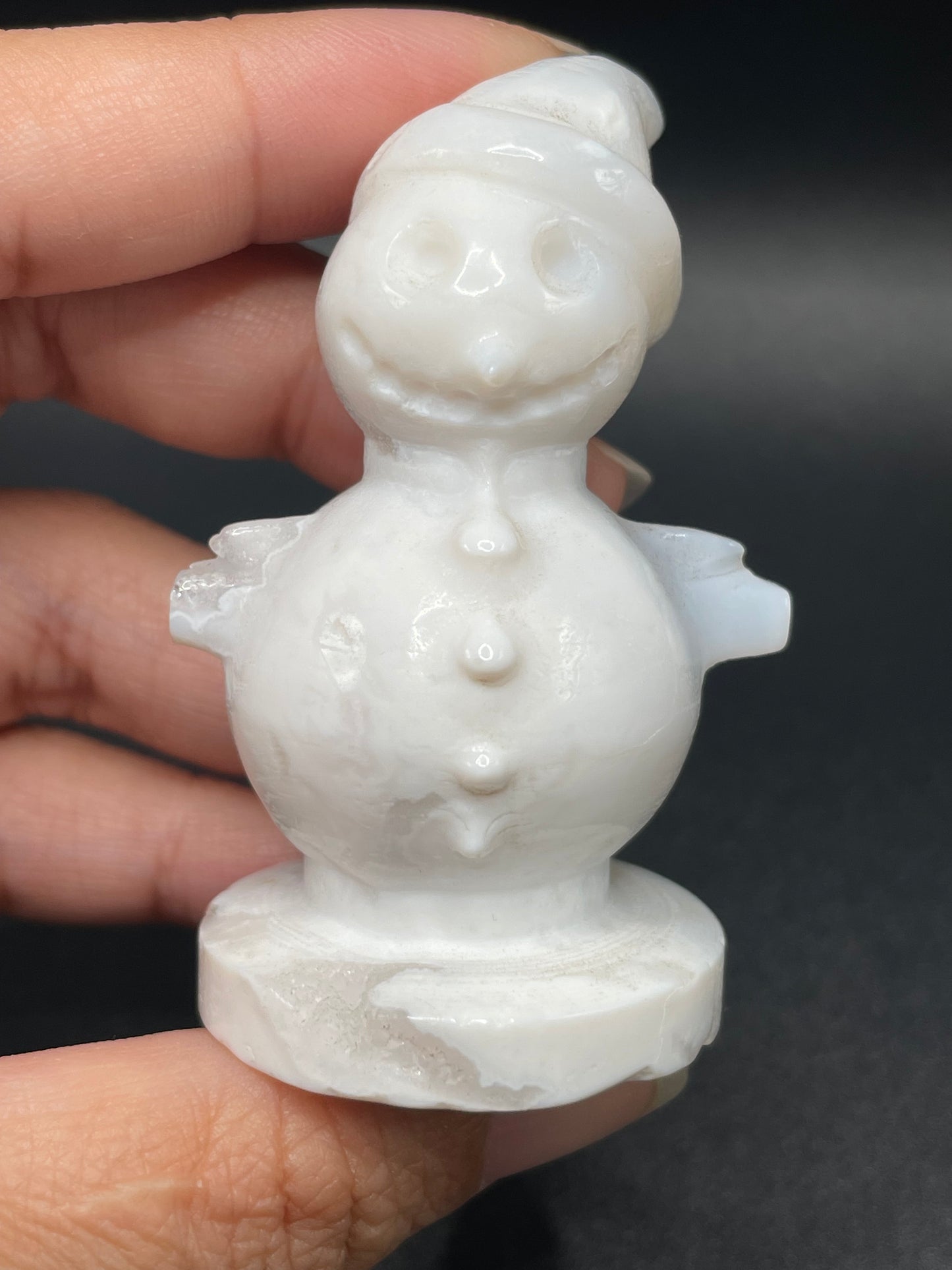 White Agate Snowman