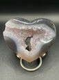Druzy Agate Heart with Stand