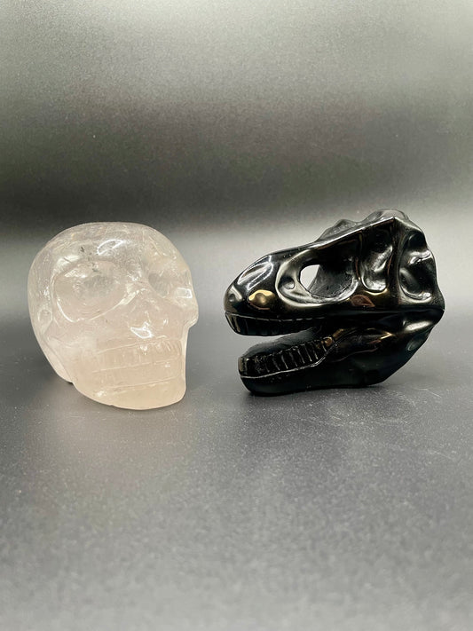 Obsidian / Clear Quartz